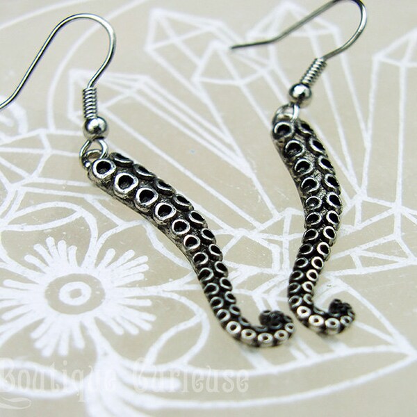 Boucles d'oreilles pendantes tentacules de pieuvre esprit steampunk