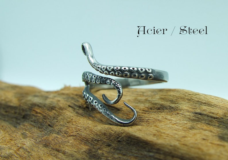 Ring steampunk tentacles adjustable adjustable octopus kraken cthulhu