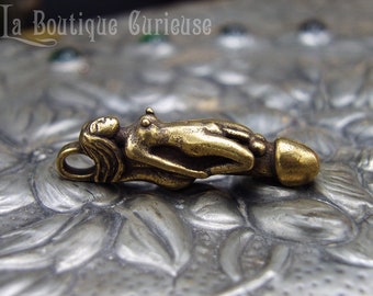 Amulette virilité et protection homme bronze femme nue - palad khik