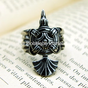 Celtic viking raven stainless steel ring