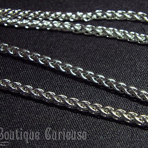 Silver stainless steel chain 55 cm palm mesh 3 mm diameter