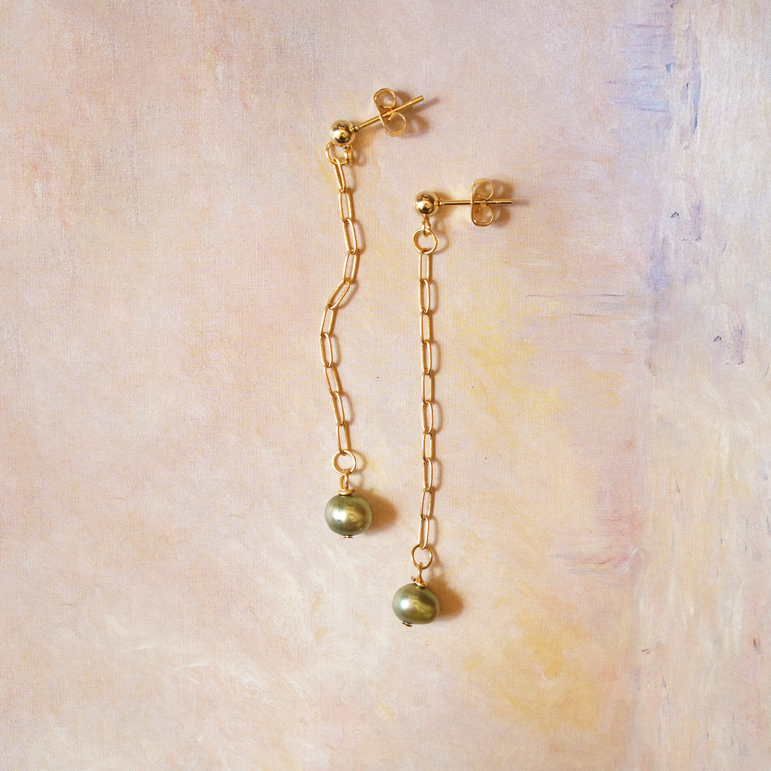 genuine pearls green pearl dangle earrings pearl drop earrings gift idea for her freshwater pearl earrings real pearl earrings