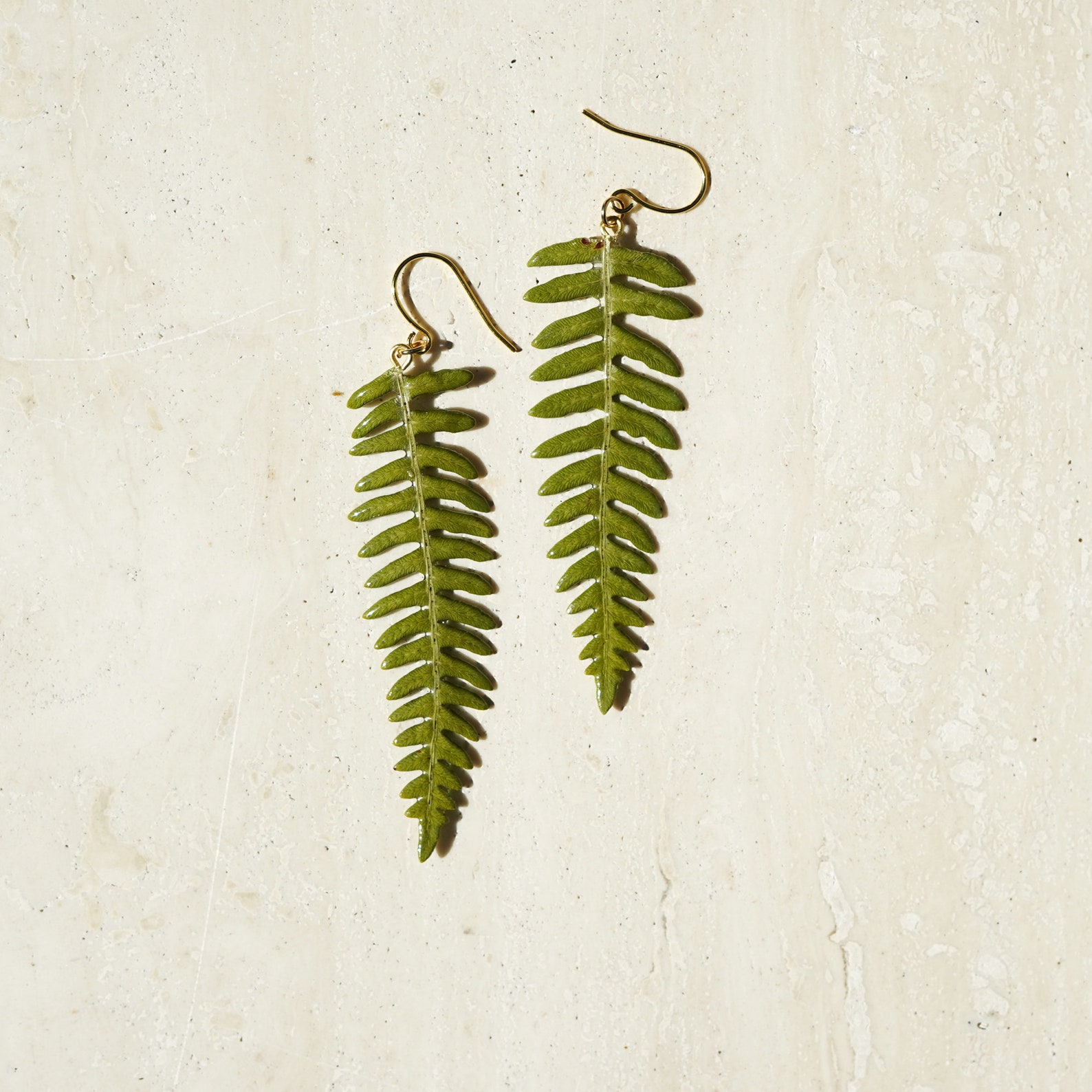 Real Fern Earrings Resin Leaf Earrings Botanical Earrings Etsy