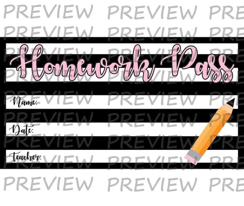 Homework passes template picture