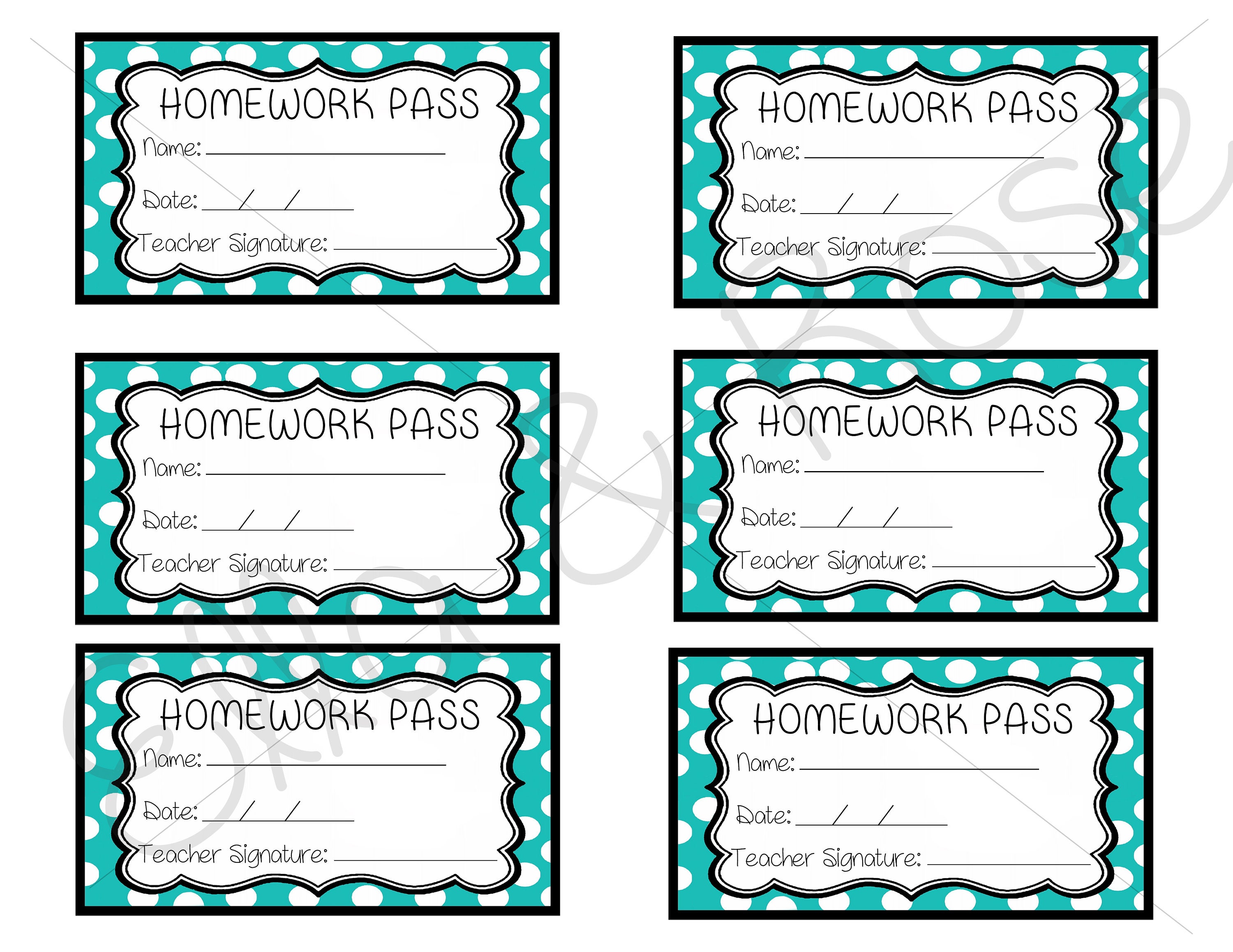 homework pass stamp