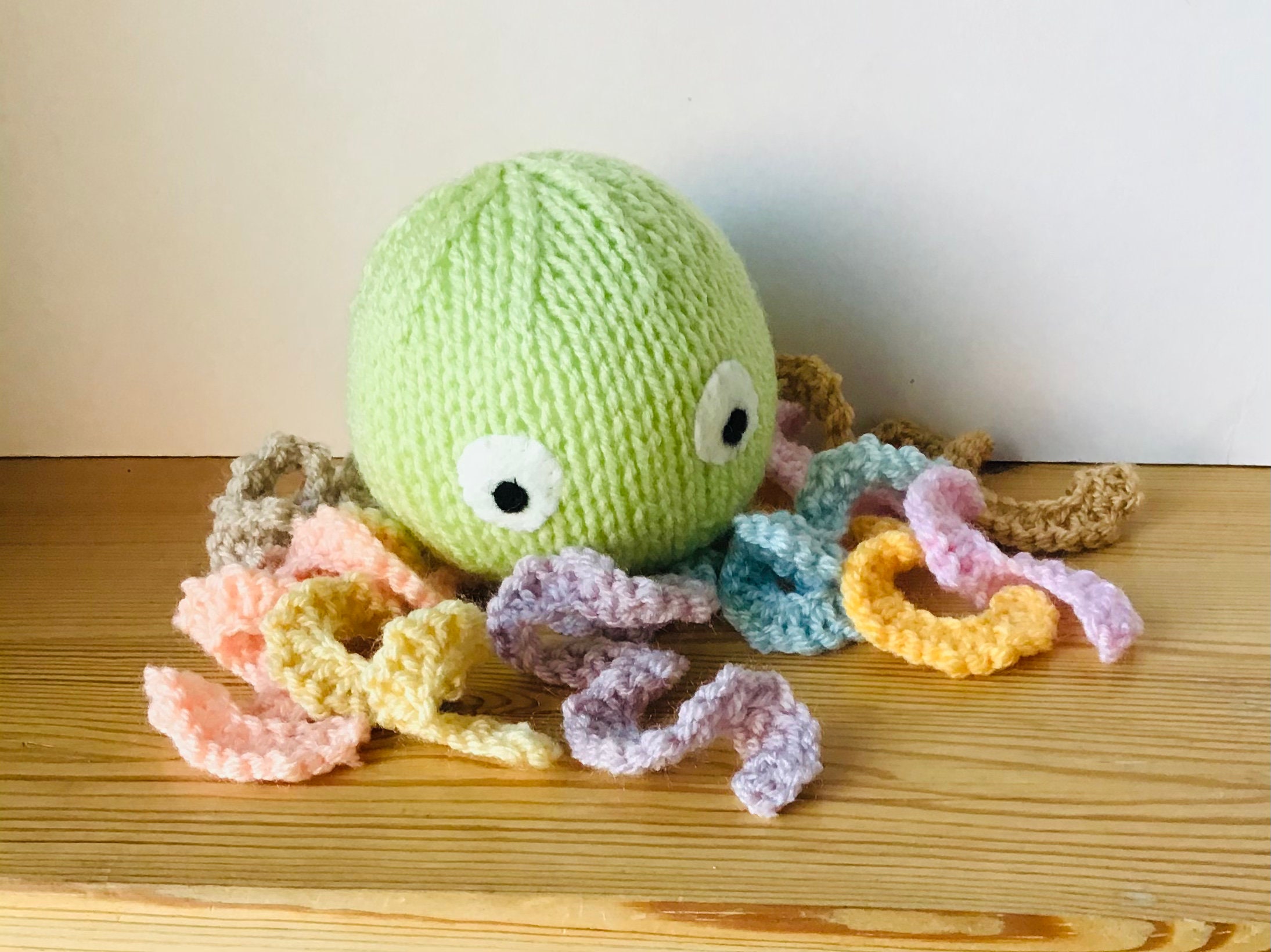 Octopus for preemies Octopus baby sensory toy Hand knit Etsy