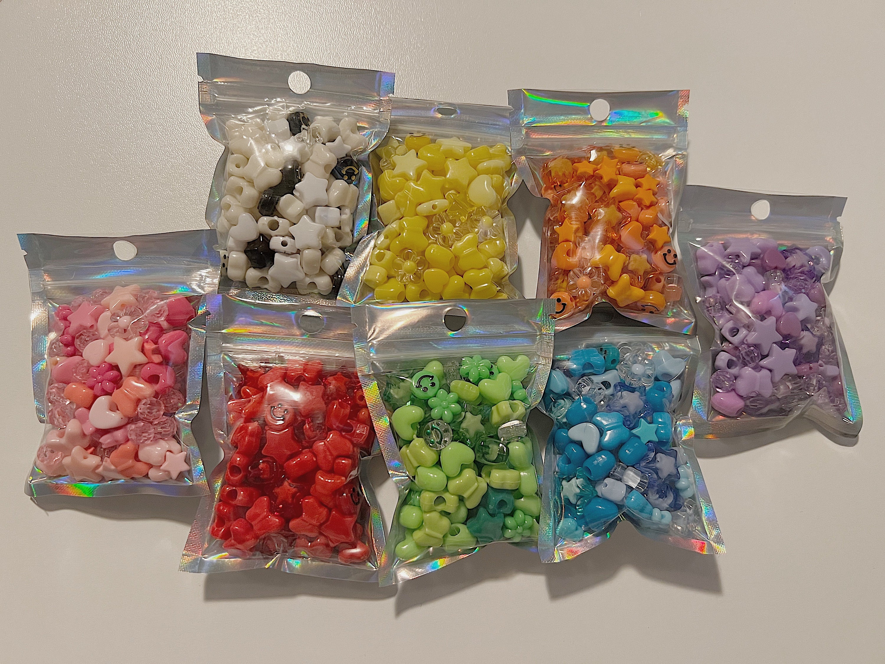 Plastic Beads Bulk Bag, Pony Beads, Multicolour, 9.5mm, Sold Per pkg o -  Butterfly Beads and Jewllery