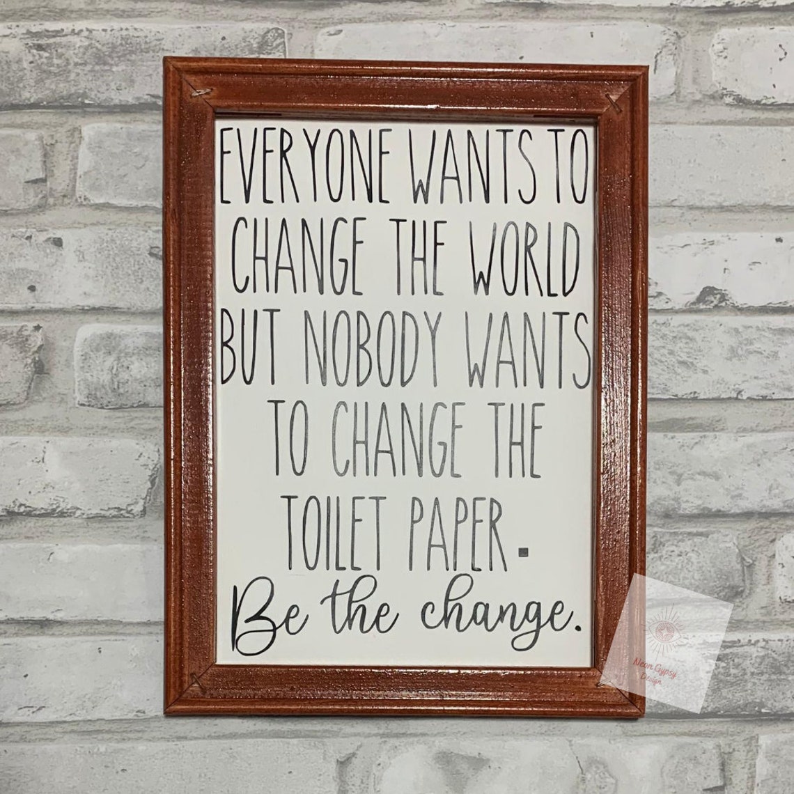 Bathroom Humor Reverse Canvas Bathroom decor Wall Decor | Etsy