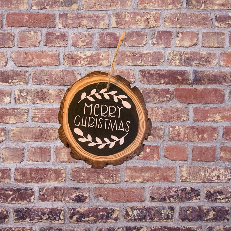 Painted Wood Christmas Ornaments Wood Ornaments Wood Slice Ornaments Gift Christmas Decor Farmhouse ornaments