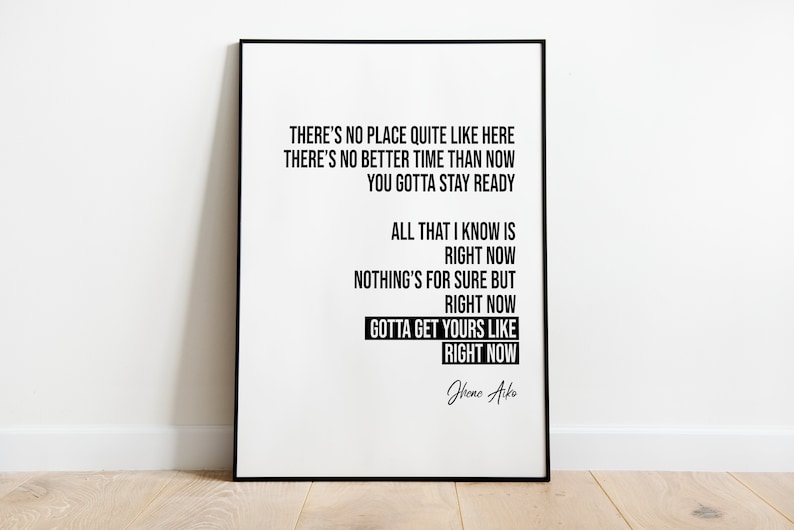 Jhene Aiko Stay Ready Lyrics Printable Poster Digital Etsy