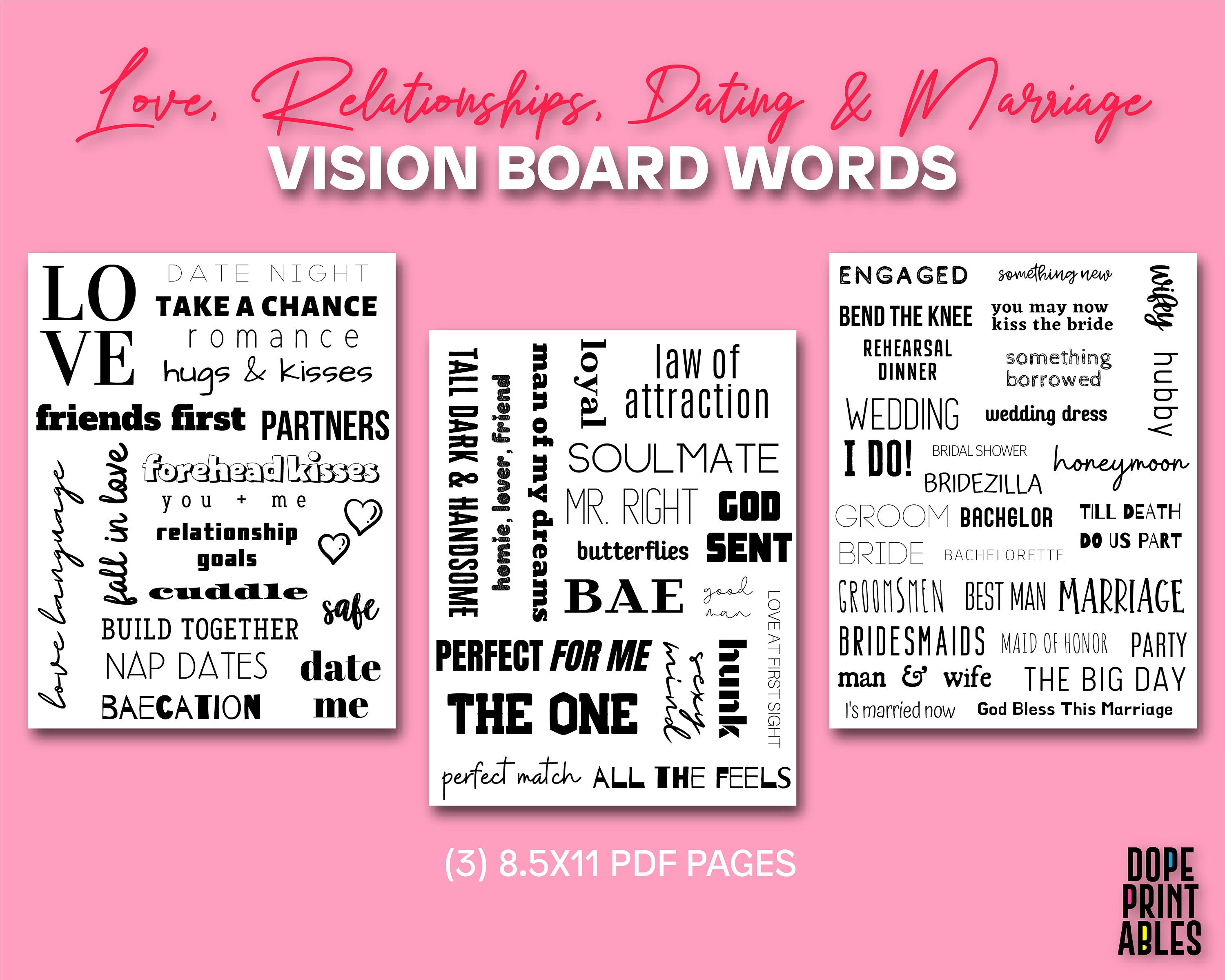 Printable Vision Board Words