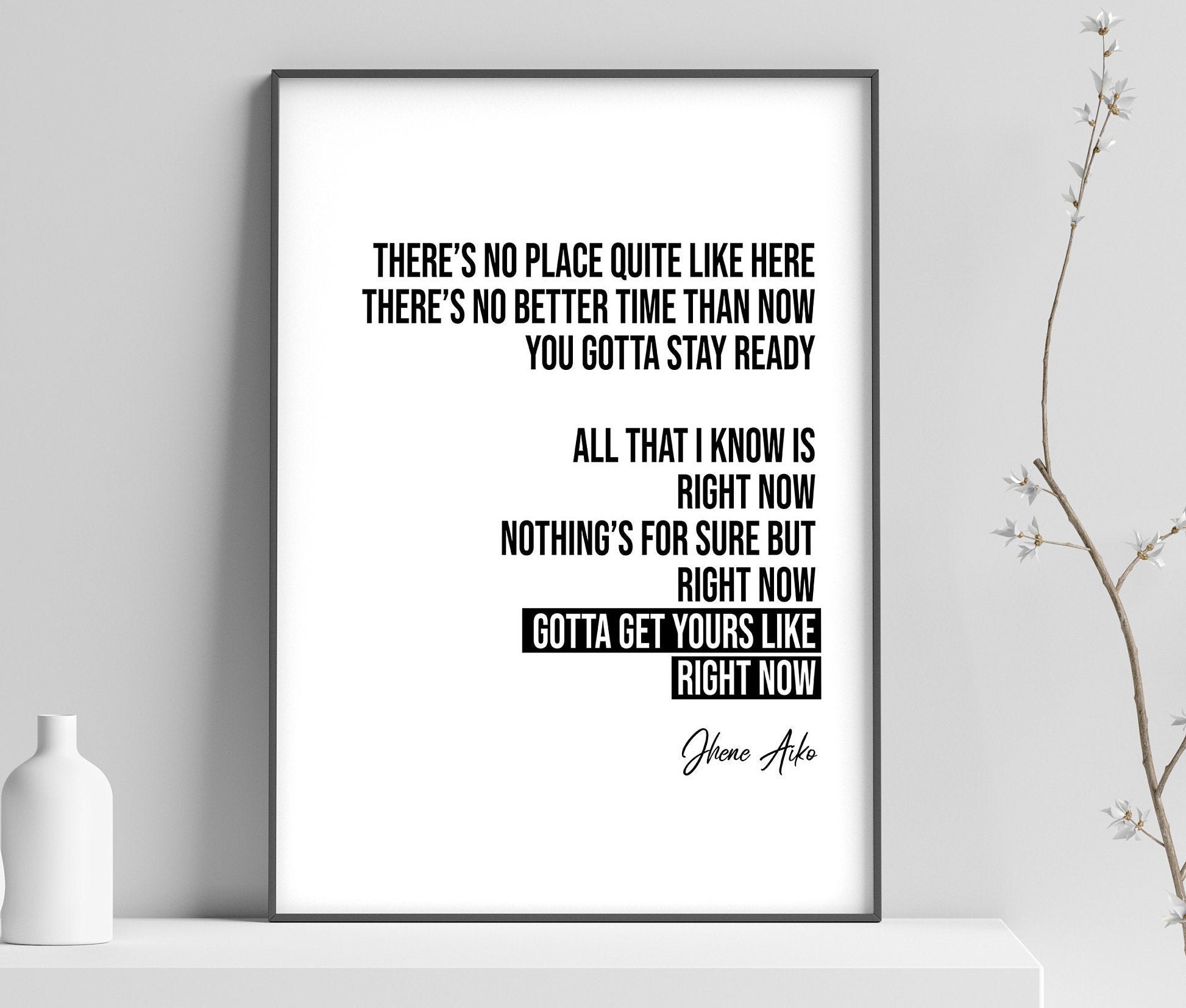 Jhene Aiko Stay Ready Lyrics Printable Poster Digital Etsy UK