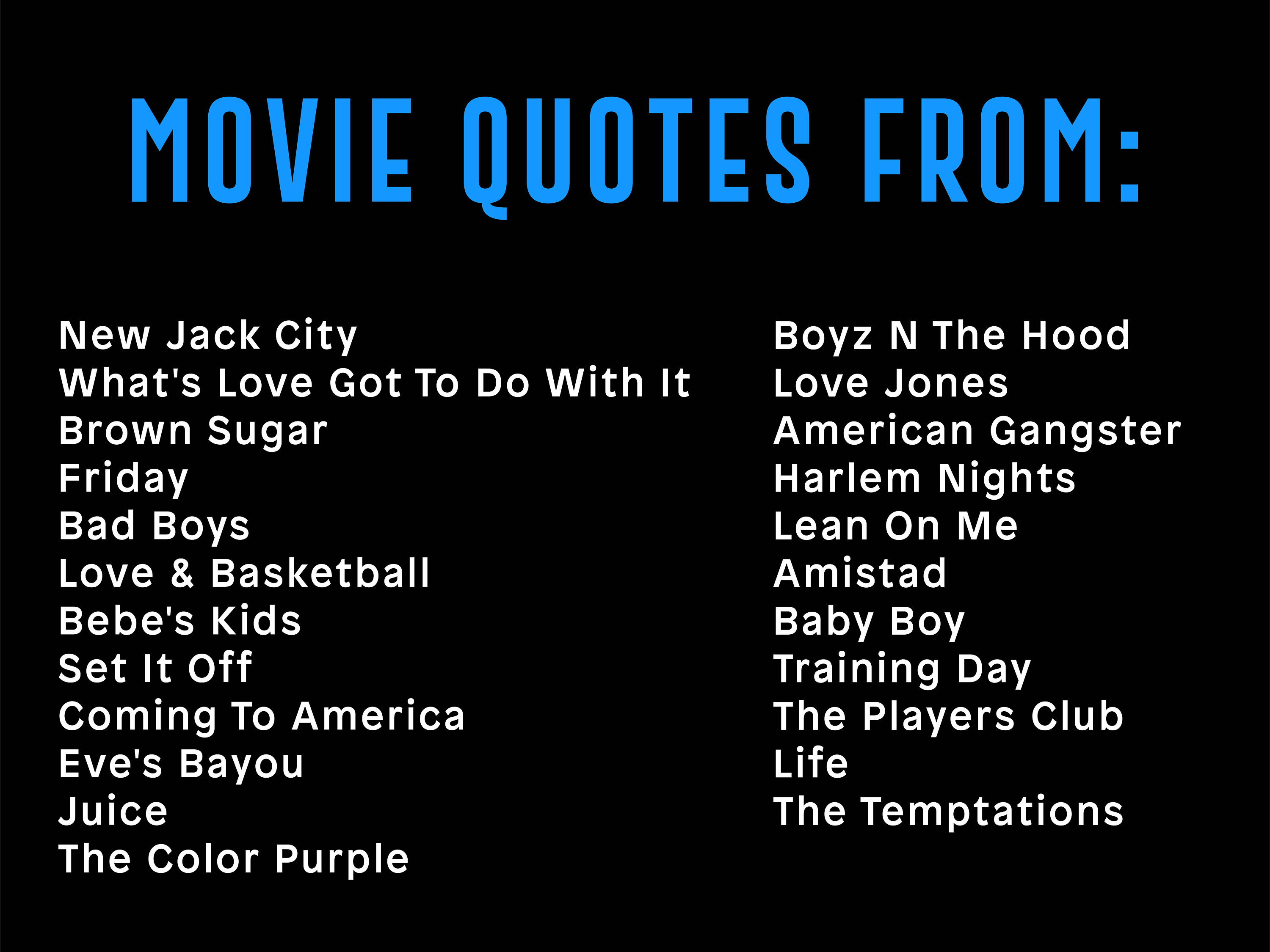 Black African American Movie Quotes Printable Poster Digital Etsy