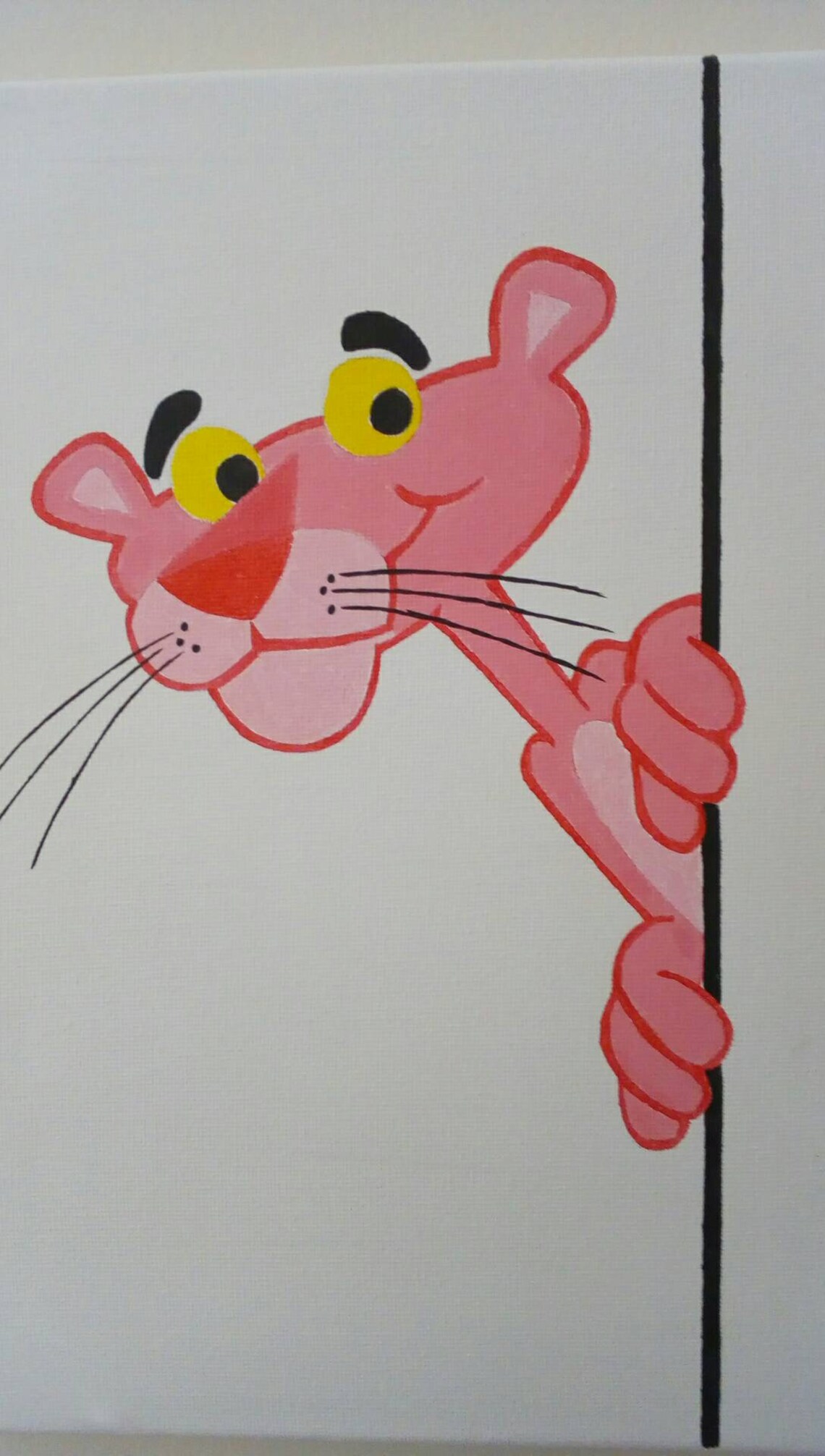Pink Panther canvas acrylic colors wall art kids room Etsy