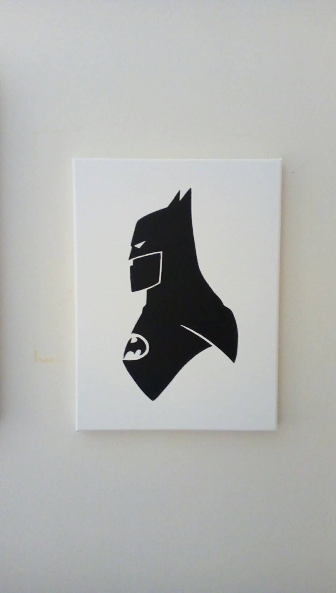 Black and white Batman superhero canvas acrylic colors wall Etsy