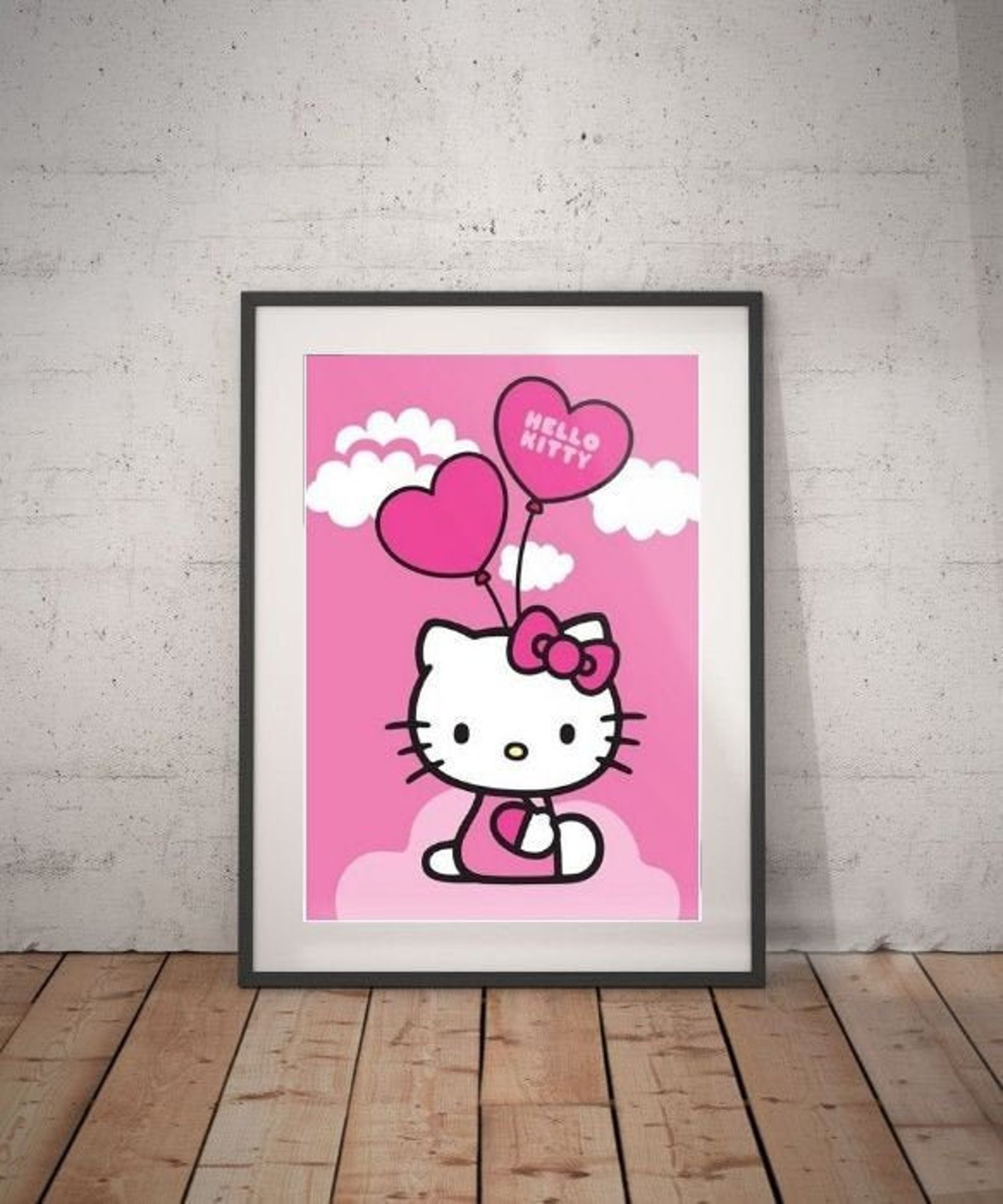 Hello Kitty canvas acrylic colors wall art house decor | Etsy
