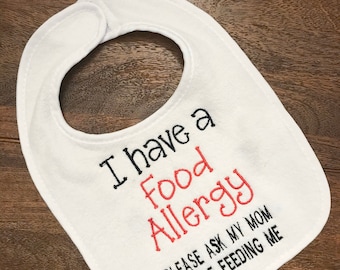 This Princess has Allergies Embroidered Baby Pull-Over Bib Gift Girl Allergy