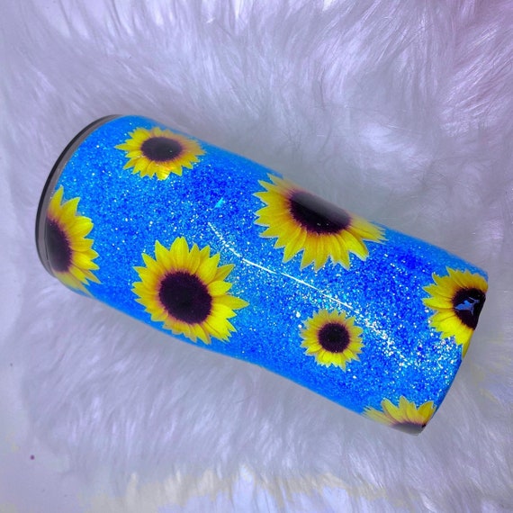 Sunflower Tumbler Flower Tumbler Sunflower Glitter Cup | Etsy
