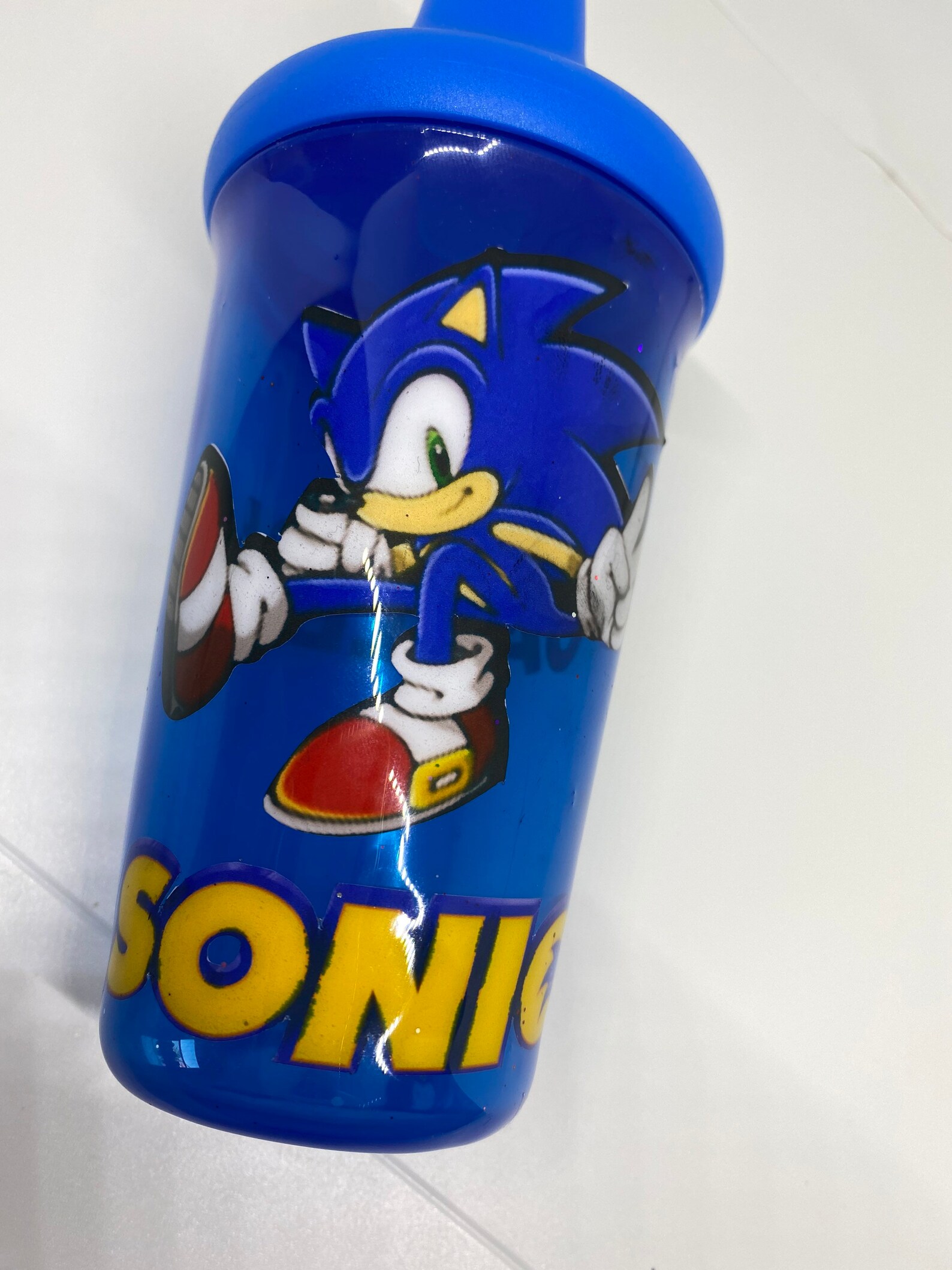 Sonic The Hedgehog custom tumbler water bottle with name. Etsy