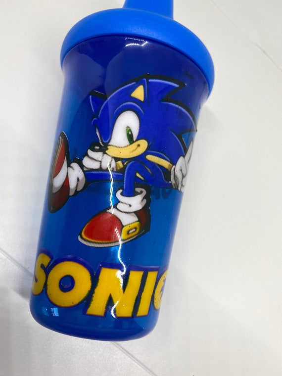 Sonic The Hedgehog custom tumbler water bottle with name. Etsy