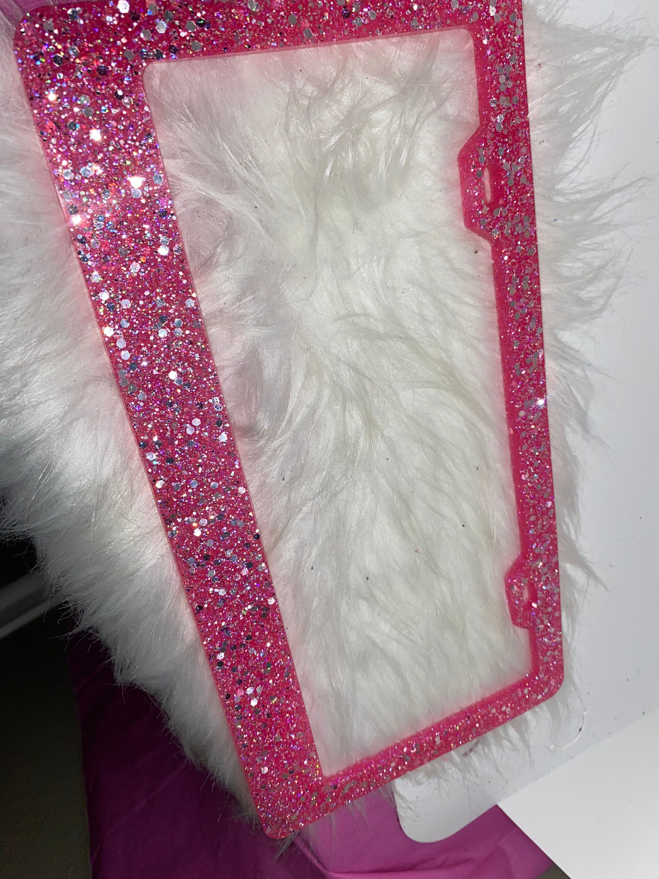 Glitter License Plate Cover. Hot Pink Glitter. Bling License Etsy