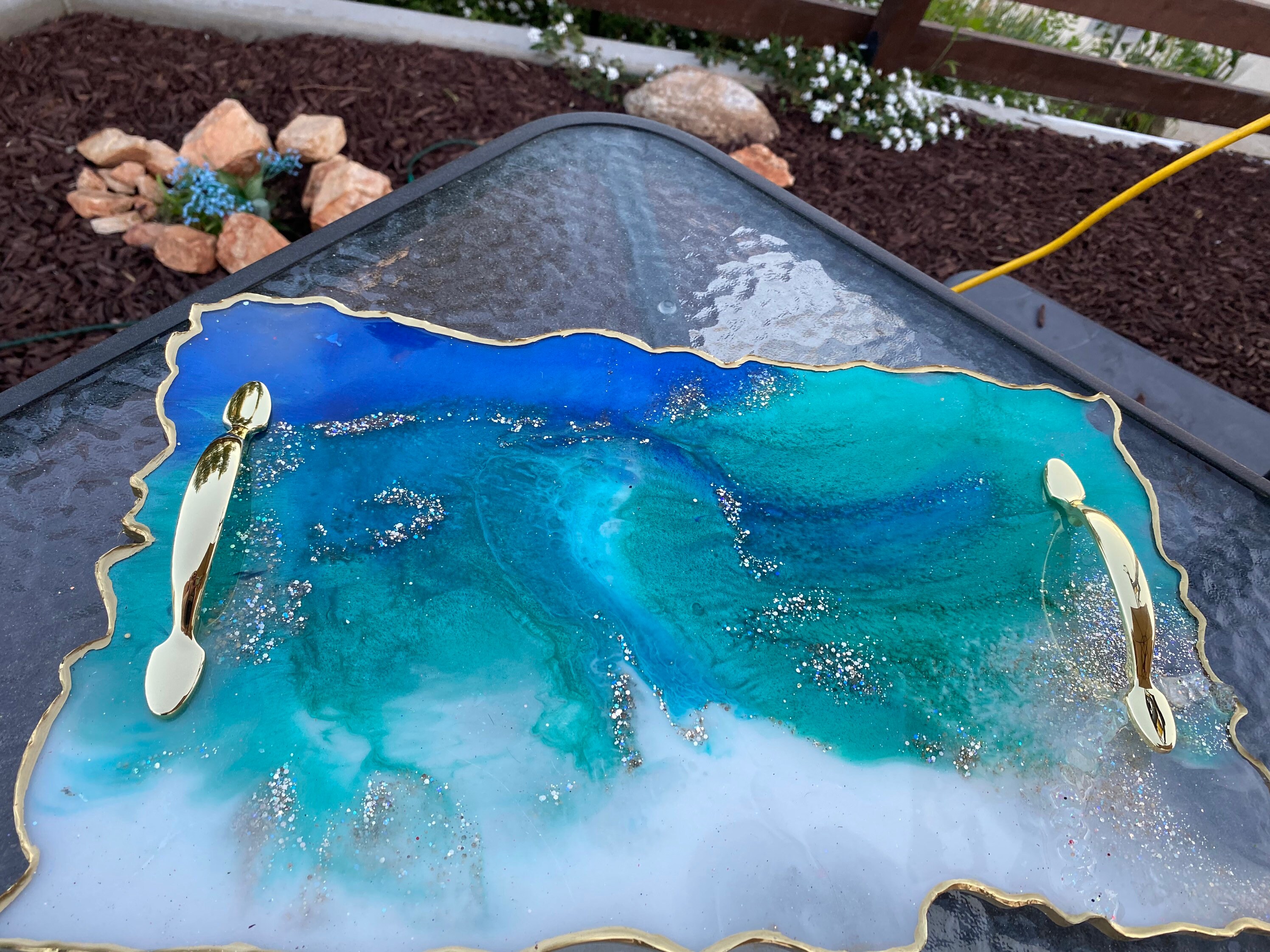 Resin tray. Serving tray. Resin serving tray. Resin perfume Etsy