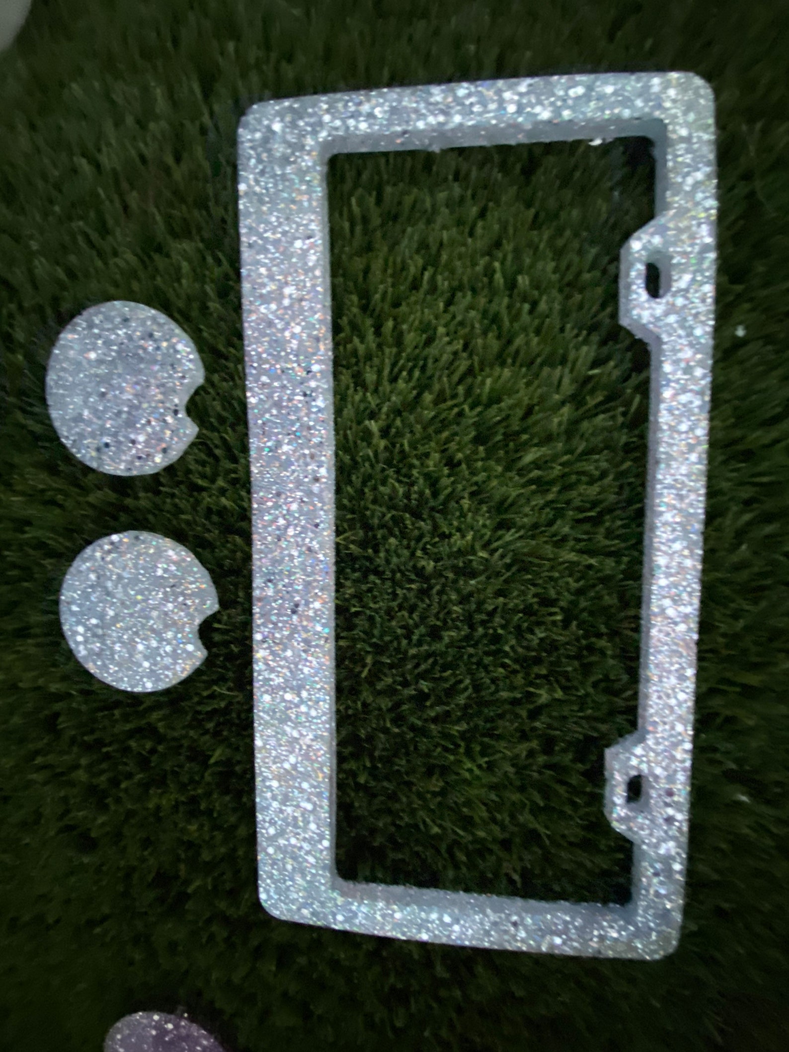 Glitter License Plate Cover. Silver Glitter. Bling License Etsy