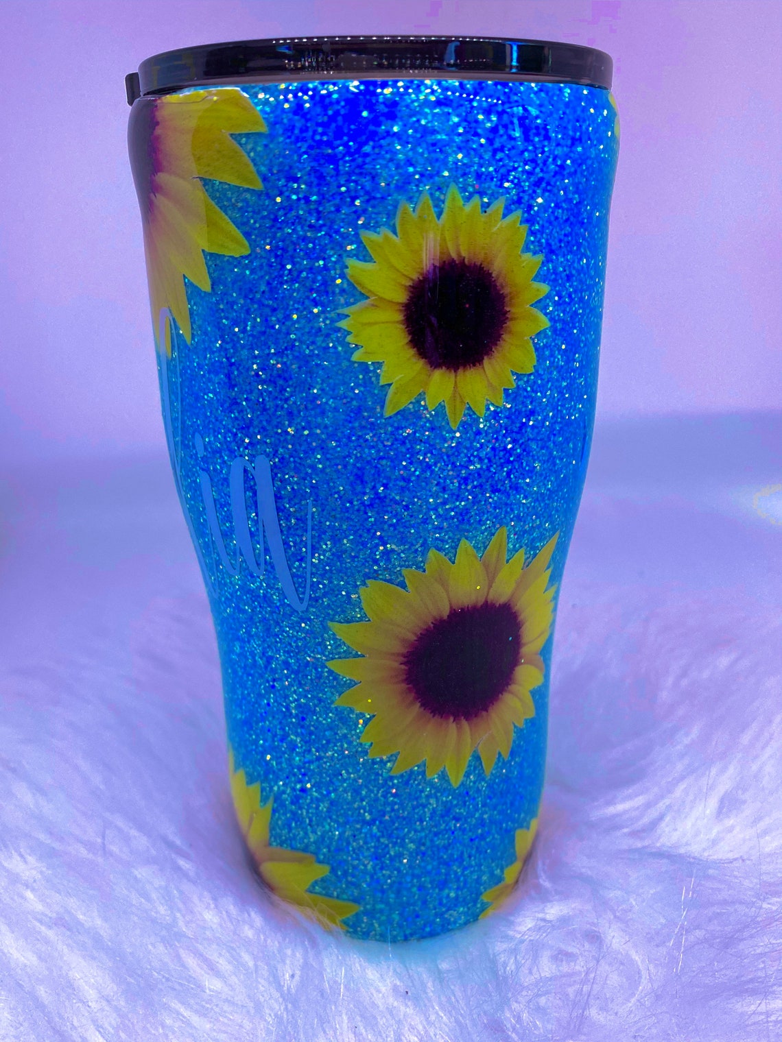 Sunflower Tumbler Flower Tumbler Sunflower Glitter Cup | Etsy