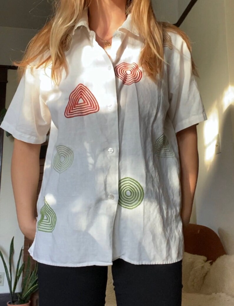 Stitched shapes top