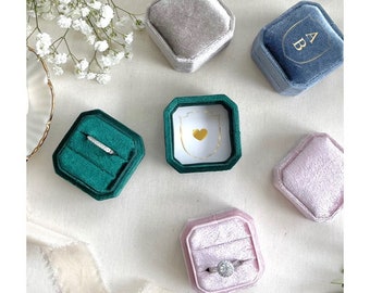 Personalized velvet ring box Classic | custom design and monogram | velvet ring box | ring box | ring casket