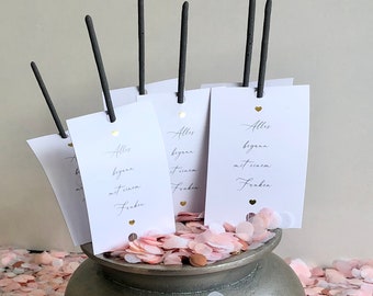 Wunderkerzenetikett, Geschenkanhänger, Anhänger, Platzkarte, Namenskärtchen, Namenskarte | Hochzeit, Geburtstag, Fest | personalisierbar