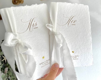 Vows "Exclusive" | personalized with gold foil | silk ribbon | fine paper | Vow Book | wedding vows