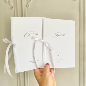 Vœux de mariage « Élégance simple » | personnalisé avec une feuille d'or | papier texturé | Livre de vœux | Voeux de mariage