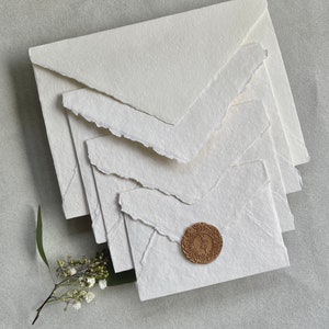 Handmade envelop 210g, shade IVORY in 3 sizes handmade envelop cotton envelop image 3