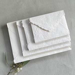 Handmade envelop 210g, shade IVORY in 3 sizes handmade envelop cotton envelop image 4