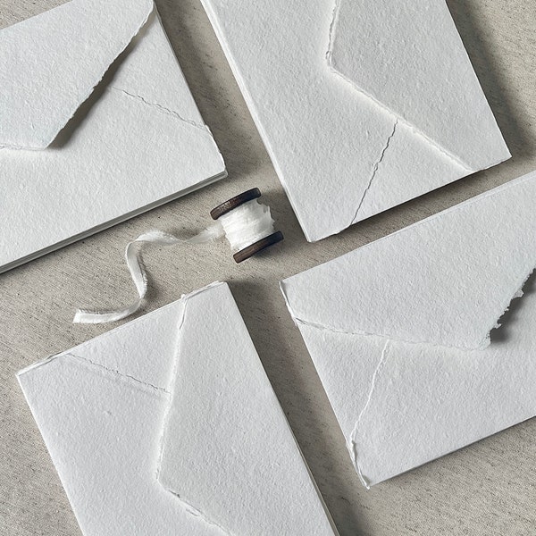 Handmade envelop 210g, shade "WHITE" - in 3 sizes | handmade envelop | cotton envelop