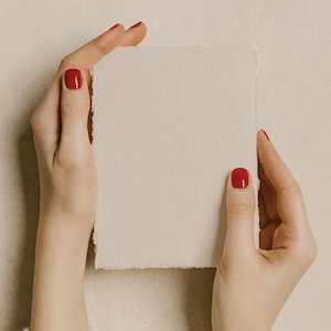 Pack of 10 handmade deckle-edged papers in Clay – available in various sizes.