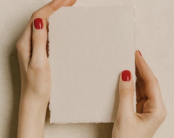 Pack of 10 handmade deckle-edged papers in Clay – available in various sizes.
