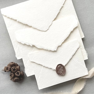 Handmade envelop 210g, shade IVORY in 3 sizes handmade envelop cotton envelop image 5