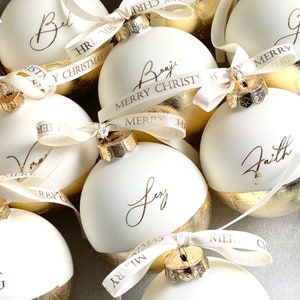Glass Christmas bauble personalized gold leaf | Christmas tree bauble | Christmas decoration | individual Christmas bauble
