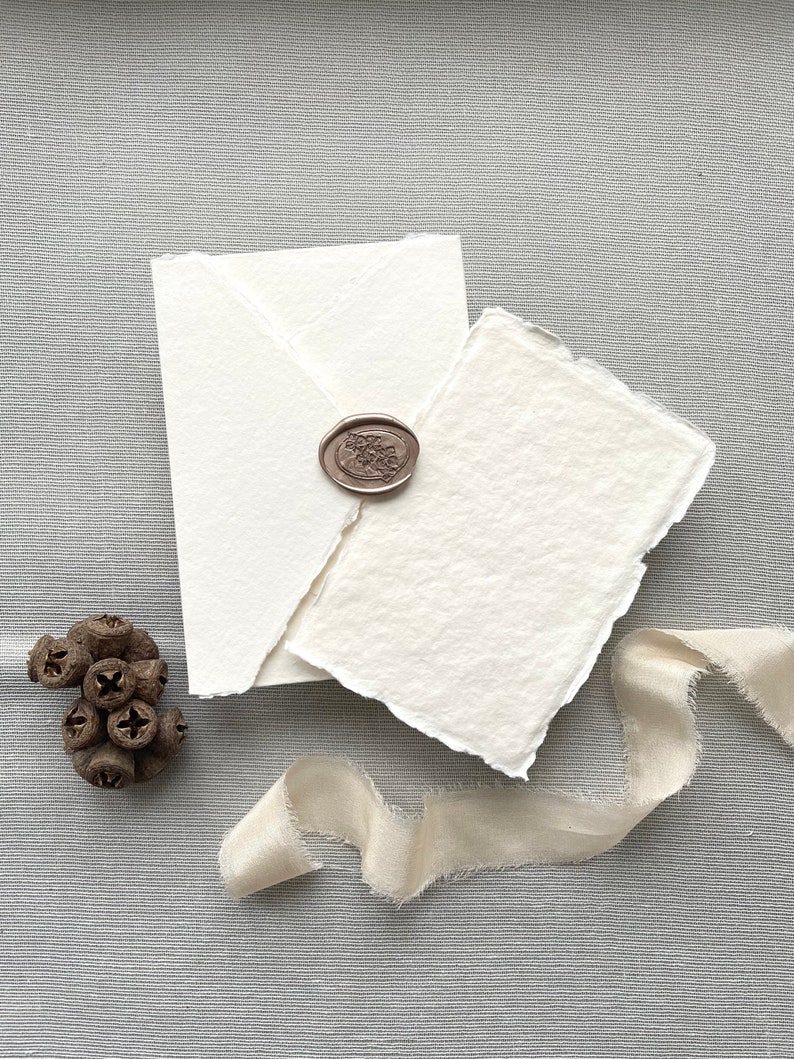 Handmade envelop 210g, shade IVORY in 3 sizes handmade envelop cotton envelop image 6