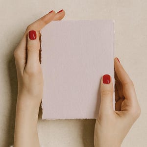 Pack of 10 handmade deckle-edged papers in Blush – available in various sizes.