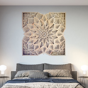 Mandala Flower.Wood Wall Art.Laser Cut Decor.Wall Hangings.Wood Design.Geometric Art.Nature Decor.Flower Designs.Laser Cut Wood.Bohemian Art