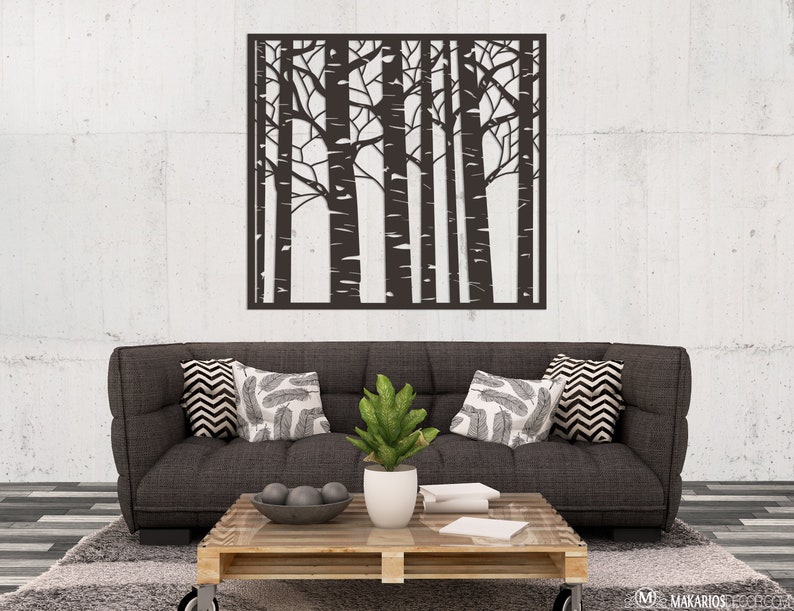 Birch Tree Wall Panel Birch Tree Art Laser Wood Art 3D Etsy
