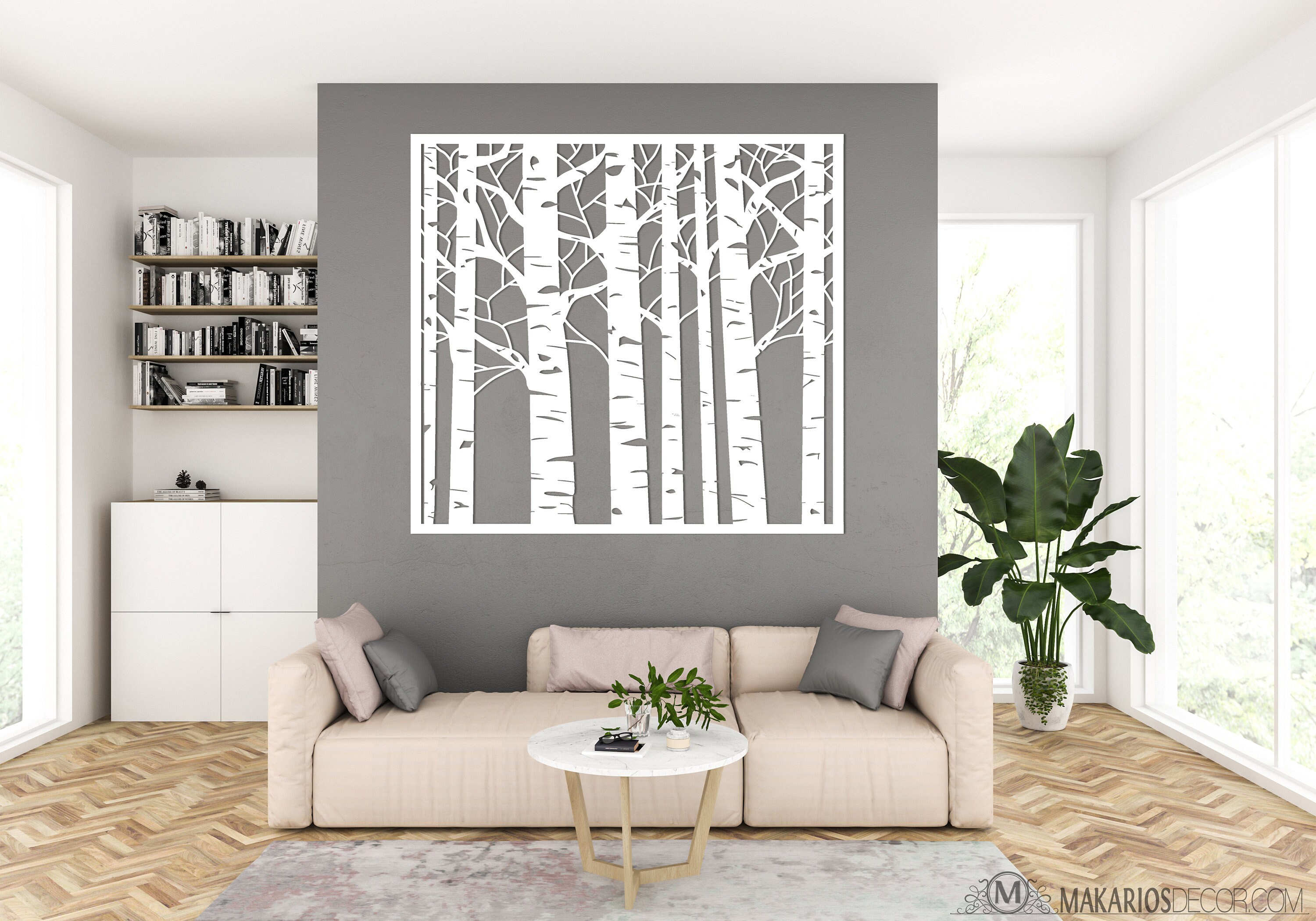 Birch Tree Wall Panel Birch Tree Art Laser Wood Art 3D Etsy Canada