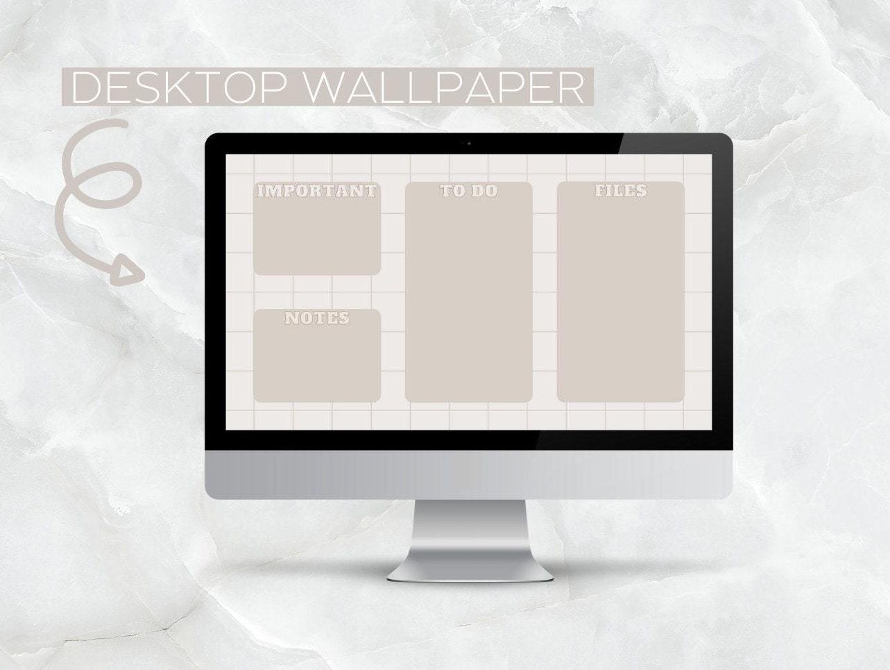 Desktop Organizer Wallpaper Downloadable Laptop and Computer Etsy