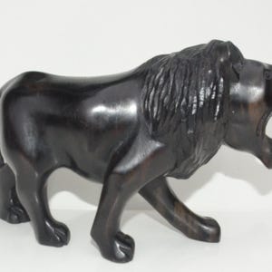 Vintage Male Lion King, lion sculpture, lion wooden ornament, great gift.
