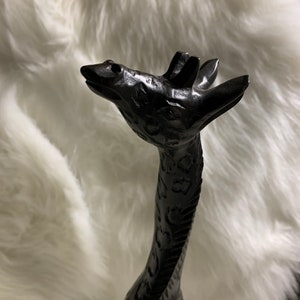 Wooden Giraffe handcarved , Beautiful Giraffe in Ebony wood , Giraffe Figurine , Giraffe Home Decor , Animal Figurines