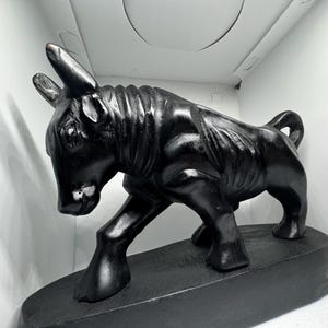 Handcrafted Artisan African Bull Figurine - Home Decor - Nursery Decor - Office Decor Figurine - Vintage Home Decor - Bull Gift - Dad&#39;s Gift