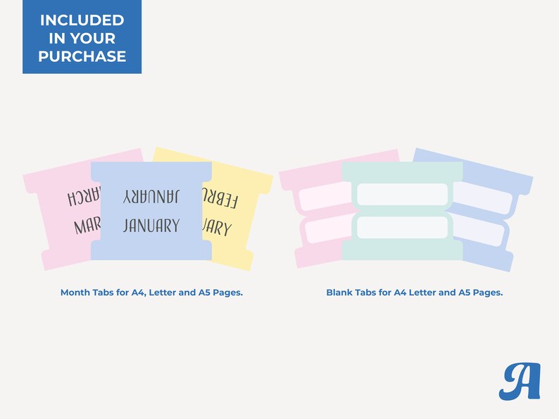 Printable Index Tabs Printable Planner Inserts Tabs for Etsy